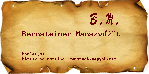 Bernsteiner Manszvét névjegykártya